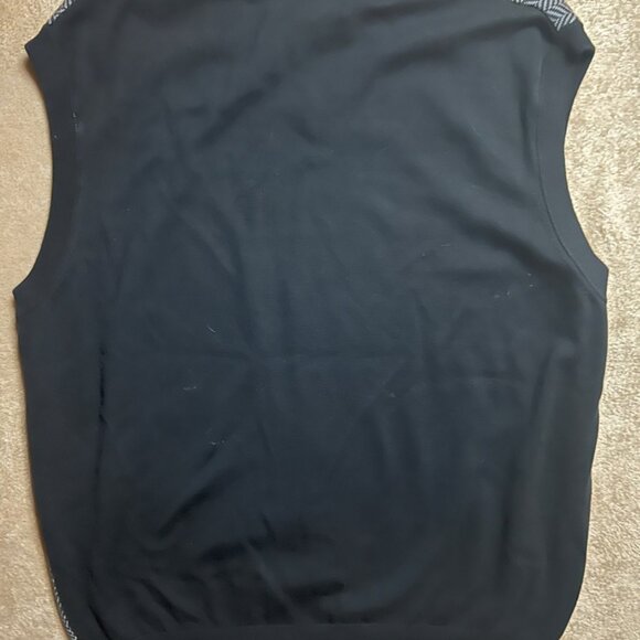 Pro Tour Men XL Cotton Knit Black Gray Chevron Herringbone Golf Vest‎ (Z) - Picture 5 of 5
